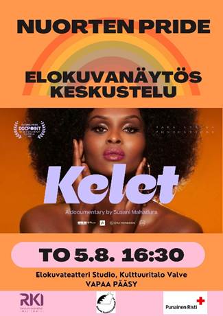 Nuorten Pride: Elokuvanäytös, keskustelu - Kelet, to 5.8. 16:30, elokuvateatteri Studio, Kulttuuritalo Valve. Vapaa pääsy.