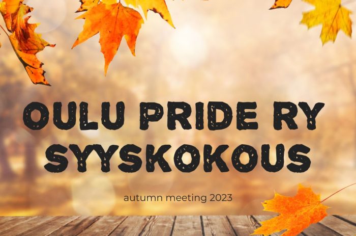 Oulu Pride ry syyskokous autumn meeting 2023