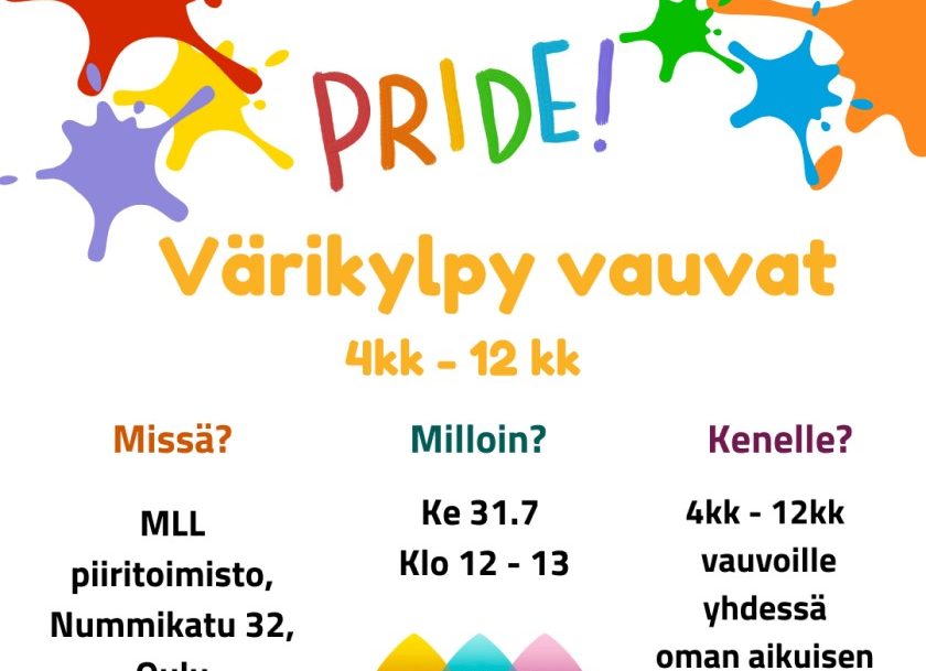 MLL:n Värikylpy vauva tapahtumakuva.