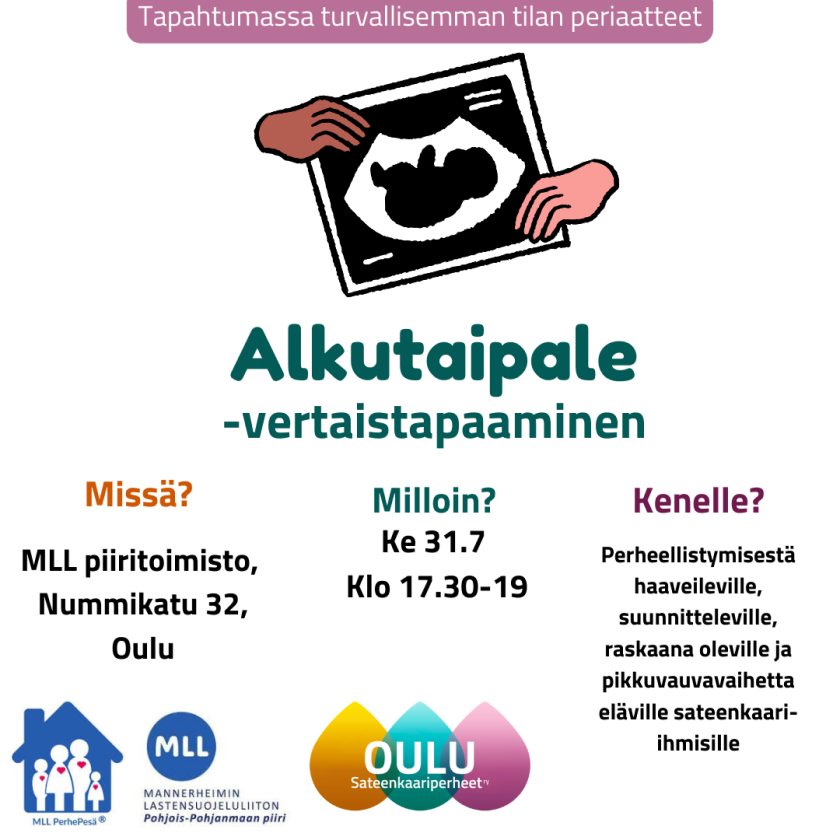 Sateenkaariperheet ja Alkutaipale -vertaustapaaminen ke 31.7.