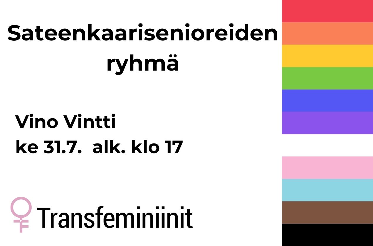 Sateenkaarisenioreiden keskusteluryhmä Vino Vintillä 31.7.